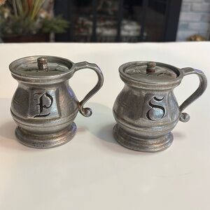 RWP Vintage Pewter Salt and Pepper Shakers